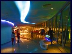 Canton Tower's observation deck at night. 